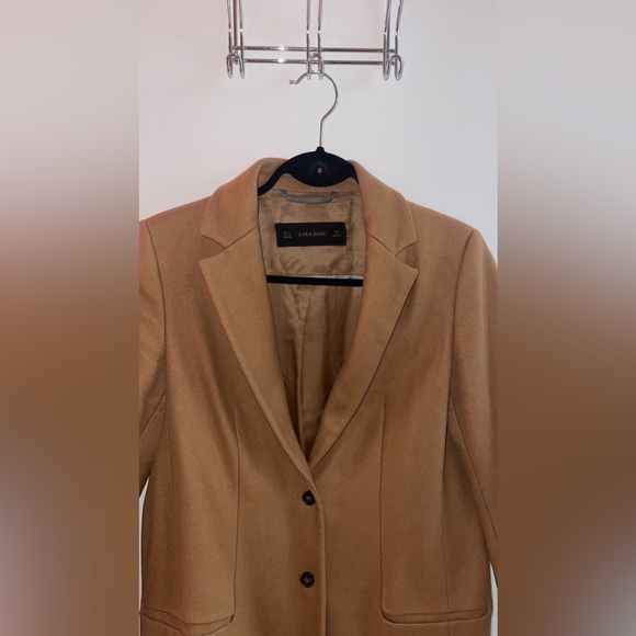 Camel Pea Coat, Zara, size M - Picture 8 of 12